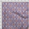 thumbnail image 3 of oneOone Cotton Jersey Purple Fabric Diamond & Circles Geometric Sewing Material Print Fabric By The Yard 58 Inch Wide, 3 of 4