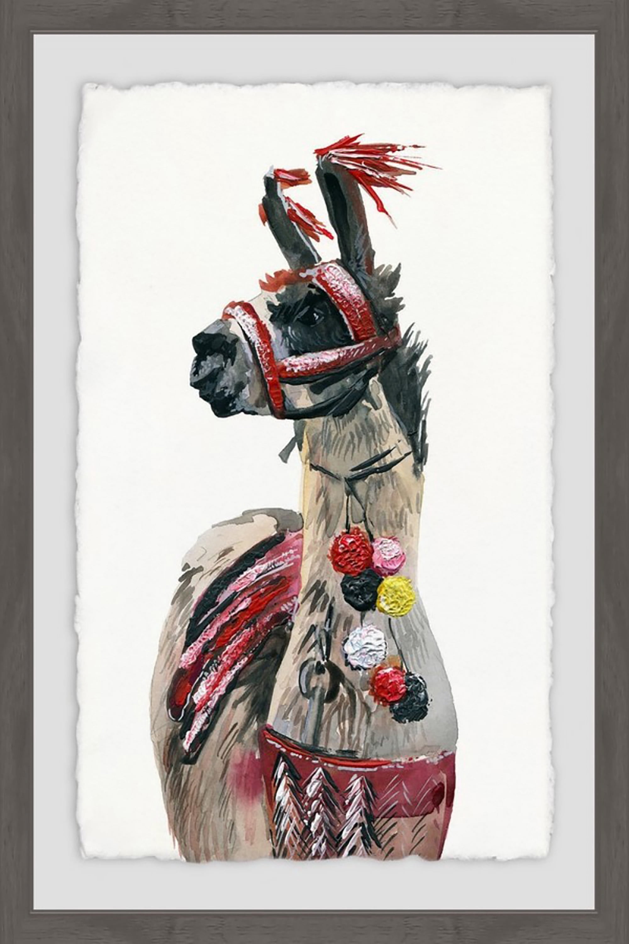 Dark Llama Framed Painting Art Print, 24.00" x 1.50"