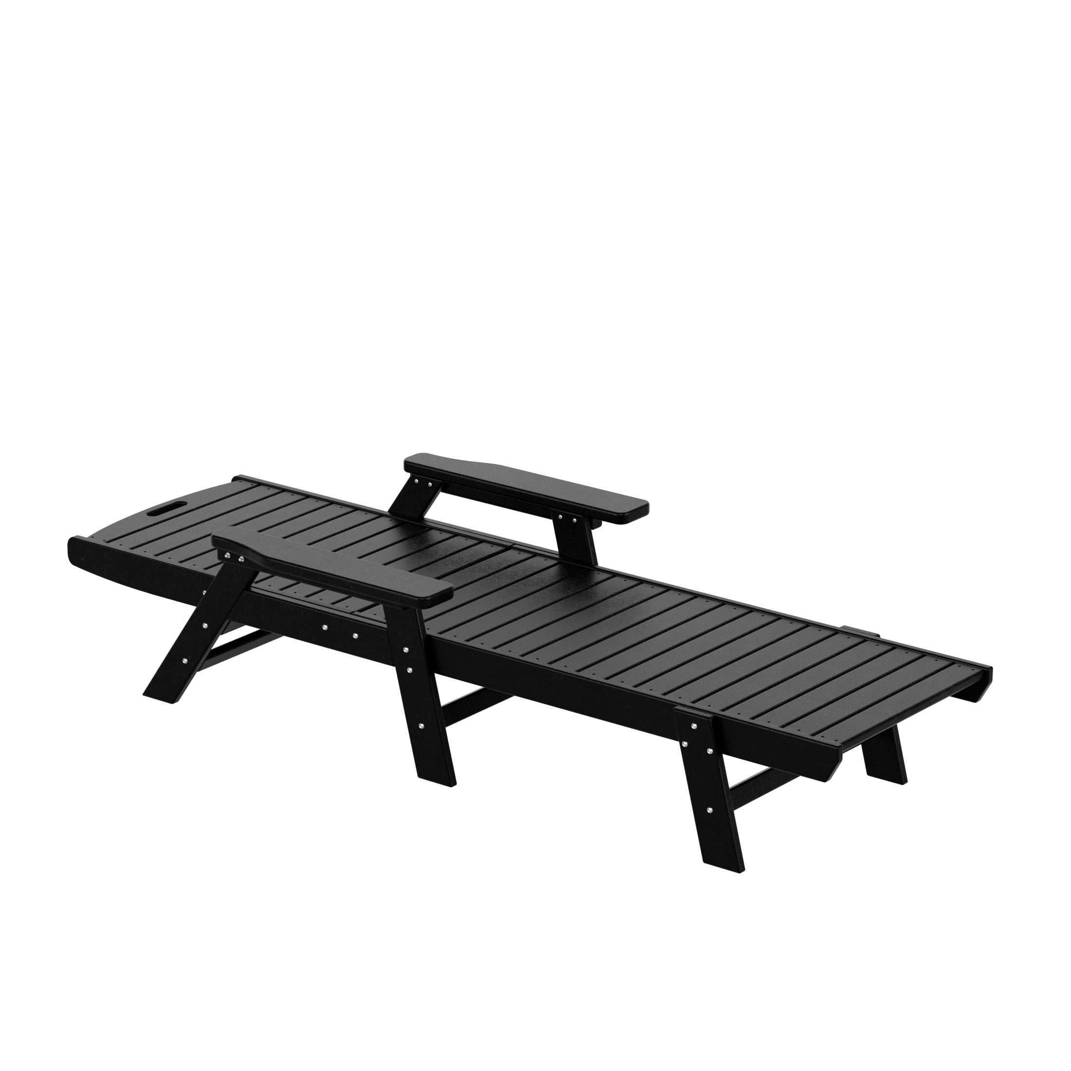 GARDEN Set of 2 Patio Outdoor Chaise Lounge Chair, Black