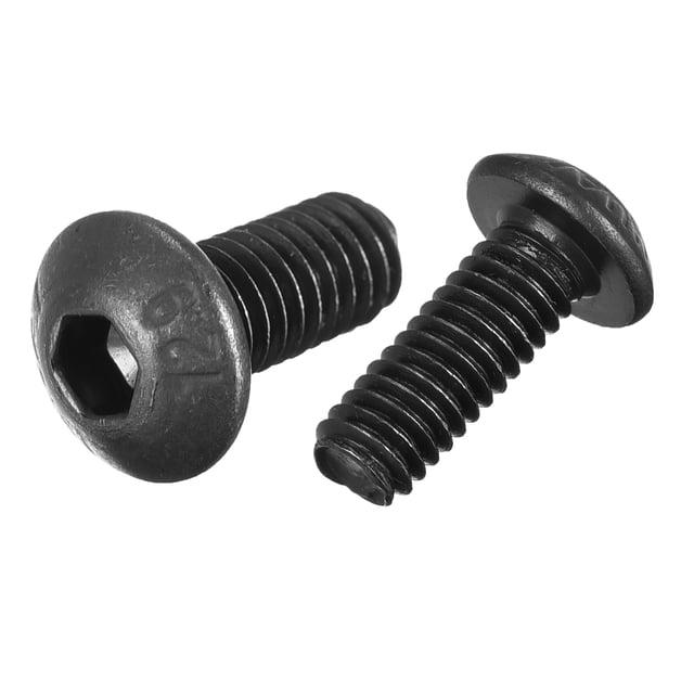 Uxcell M4x12mm Tornillos de cabeza de botón con socket hexagonal de acero aleado negro 50 paquetes