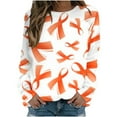 thumbnail image 2 of Womens Plus Size Tops 2023 Fashion Casual Long Sleeve Round Neck Graphic Tees Printed Ladies Sweatshirt Tops Blouse Up to 65% off, 2 of 5