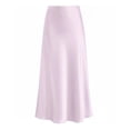 thumbnail image 4 of BUIGTTKLOP Women's Satin Midi Skirt Elastic High Waisted A Line Spring Summer Flowy Silk Long Skirts for Women, 4 of 6