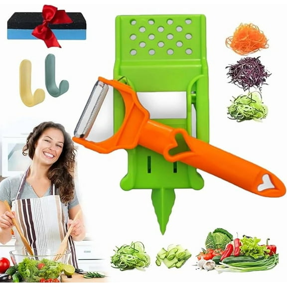Pelador Multifuncional 2-En-1, Multifunctional Vegetable Cutter, Stainless Steel Ultra Sharp Dual Julienne & Peelers, Vegetable and Fruit Single Blade Peeler Kitchenware Set for Kitchen (2sets)