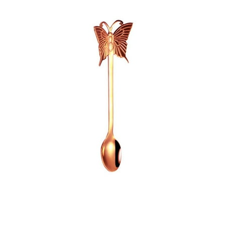 

Stainless Steel Coffee Spoons Butterfly Hanging Cup Spoon Coffee Spoon Dessert Spoon Fruit Fork Teaspoons Kitchen Dining Bar