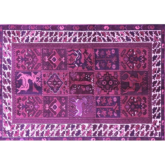 Ahgly Company Indoor Rectangle Persian Purple Traditional Area Rugs, 8' x 10'