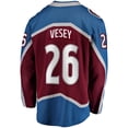 thumbnail image 3 of Men's Fanatics Jimmy Vesey Burgundy Colorado Avalanche Home Breakaway Jersey, 3 of 3