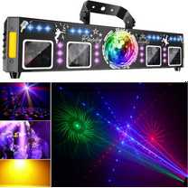 Disco Magic Ball Light DJ UV Party Lamps with Remote Control, DMX Voice Activate Projector Light, Golden Strobe Halloween Party Black Lights Indoor for Rave Mood Club Dance Bar Gig