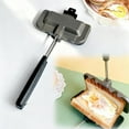 thumbnail image 2 of Hot Sandwich Maker, Hot Dog Pocket Maker, Hot Dog Toaster, Double-Sided Removable Sandwich Baking Pan, Non-Stick Hot Dog Toaster, for Breakfast Pancakes, Toast, Wooden handle, 2 of 7