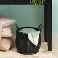 thumbnail image 2 of Zita Round Resin Woven Wicker Multi-Use Storage Basket with Handles - 18" x 18" x 15.7" - White-Gray - For Towel, Toys, Magazines Storage and Home Decoration, 2 of 10