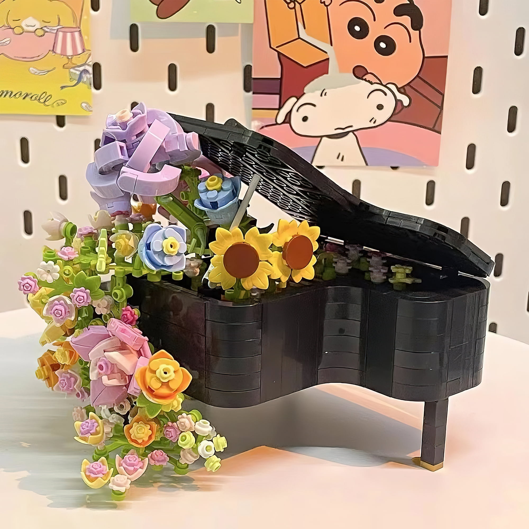 MACTANO Piano Building Block Set Piano Flower Building Brick Plastic Toy Gift for Adult Kid 841PCS