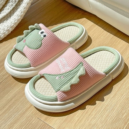 

CoCopeanut Home Linen Slipper for Women Cute Bunny Clouds Flip Flops Female Design Cozy Shoes Slides Four Season Platform Couples Sandals