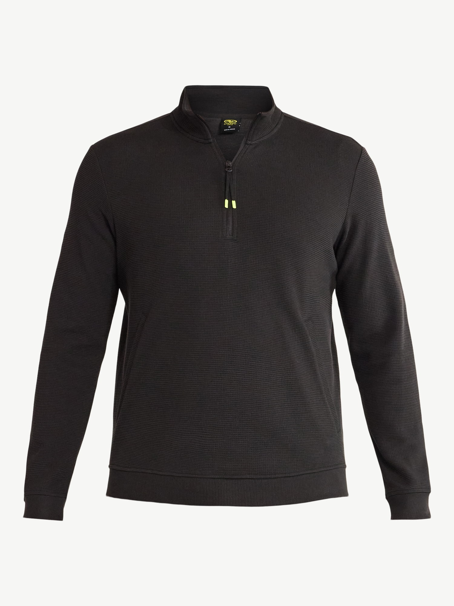 Athletic Works Men's and Big Men's Waffle Quarter Zip Pullover, Sizes S-3XL