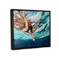 thumbnail image 3 of Stupell Industries Splashing Sea Turtle Diving Below Ocean Surface Painting Jet Black Floating Framed Canvas Print Wall Art, Design by Stacy Gresell, 3 of 6