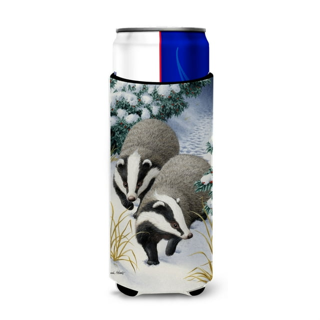 ""Caroline'S Treasures Badgers On The Move Michelob Ultra Koozies Para Latas Slim Multicolor""