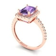 thumbnail image 2 of Halo Engagement Ring for Women - 1.86ct Simulated Alexandrite in 14K Rose Gold Promise Ring, 2 of 6