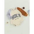 thumbnail image 3 of Bagilaanoe Newborn Baby Girl Boy Oversized Romper Sweatshirt Long Sleeve Bodysuit Contrast Color Pullover 6M 12M 18M 24M Infant Casual Tee Tops, 3 of 9