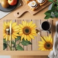 thumbnail image 2 of Sunflower Placemats Set of 6, Rustic Farmhouse Wooden Floral Plant Spring Summer Non-Slip Place Mats Washable Table Mats for Kitchen Dining Table Decorations Indoor/Outdoor, 2 of 9