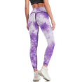 thumbnail image 3 of Purple Tie Dye Leggings gym wear joggers for Womens Leggings, 3 of 6