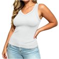 thumbnail image 5 of VBVC Women's Plus Ribbed V Neck Fitted Tank Tops , Ladies' Basic Sleeveless Camisole , Summer Casual Layering Shirts For Women, L-5XL, 5 of 7