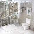 thumbnail image 7 of JEUXUS White Rose Peony Flower Modern Flower Picture Large White Floral Shower Curtain for Bathroom White, 7 of 7