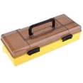 thumbnail image 3 of Caja de aparejos de pesca portátil amarilla, plegable, de plástico duradero, para almacenar señuelos y anzuelos, 3 of 8