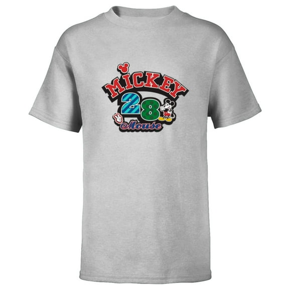 Disney Mickey Mouse 28 Varsity - Short Sleeve T-Shirt for Kids - Customized-Athletic Heather