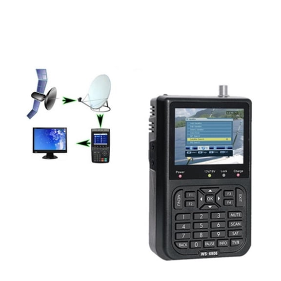 Digital Signal Finder WS-6906 3.5inch LCD Screen DVB-S FTA Receptor For QPSK Satellite Signal Meter Finder WS 6906 ,Easy to Use