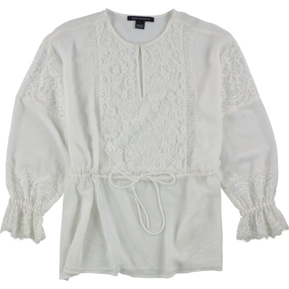 Blusa Peplum French Connection de encaje para mujer Blanco Grande