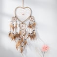 thumbnail image 2 of 19" Traditional Brown Dream Catcher with Feathers Wall or Car Hanging Ornament Five Hearts, 2 of 3