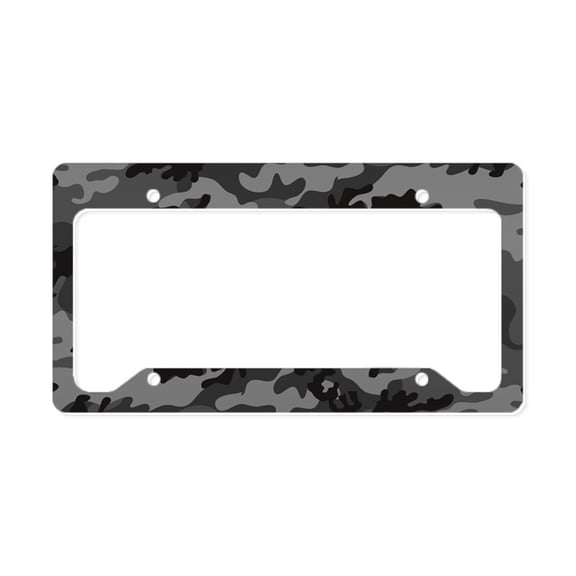 CafePress - Black Camo License Plate Holder - Aluminum License Plate Frame, License Tag Holder