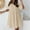 Beige, variant on ZZwxWA Women's Casual Short Sleeve Dresses Loose 2025 Summer Dresses Crewneck Solid Color Pleated Dress Clothes Womens Sundress