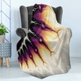 thumbnail image 4 of Fractal Soft Flannel Fleece Throw Blanket, Cell Like Creative Futuristic Robot Sun Like Corner Image Artwork Unusual Print, Cozy Plush for Indoor and Outdoor Use, 50" x 60", Multicolor, by Ambesonne, 4 of 5