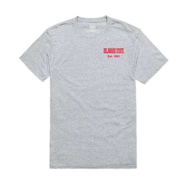 W Republic Apparel 528-120-HGY-01 Delaware State University Mens Practice Tee, Heather Grey - Small