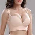 thumbnail image 5 of 2 Pack Women's Seven-breasted Full-cup Push Up Bra Solid Oversized Wirefree Gathered Bra Retractable Breast-adjusted Bralettes, 5 of 10