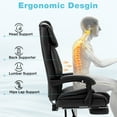 thumbnail image 3 of Hoffree Executive Office Chair Big and Tall Office Chair with Footrest Reclining Leather Chair High Back Ergonomic Computer Desk Chair with Lumbar Back Support for Home Office 500lbs, Black, 3 of 8