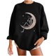 thumbnail image 1 of Sudadera extragrande de lana de manga larga con cuello redondo y estampado de calavera para mujer Pompotops  gfhjh16637, 1 of 5