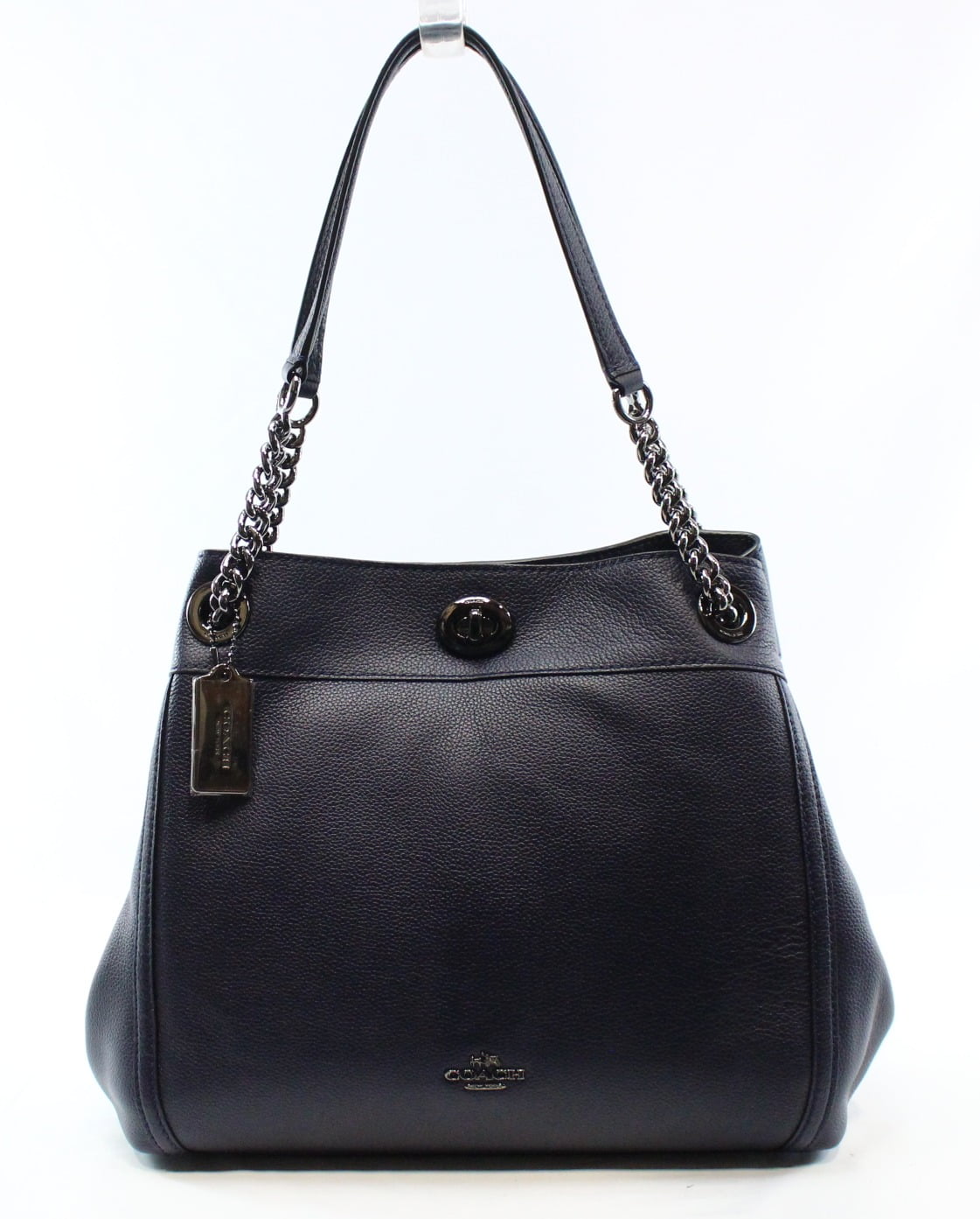 coach edie turnlock navy