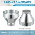 thumbnail image 2 of 7 Inch to 4 Inch Duct Reducer Increaser Galvanized Steel Air Duct Adapter Round Crimped Pipe for HVAC Ventilation System, 2 of 6