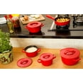 thumbnail image 4 of 9 Piece Cookware Set Tomato Red with Ceramic Lid - Non-toxic Cookware, Casserole and Frying Pan Set for Healthy Cooking, Dishwasher Safe, 4 of 5