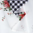 thumbnail image 5 of ZACOO Christmas Cafe Curtains 45 inch Long Buffalo Plaid with Floral Decorations Gingham Bordered Christmas Fabric Tier Curtain for Kitchen Decor, White and Black, 5 of 7