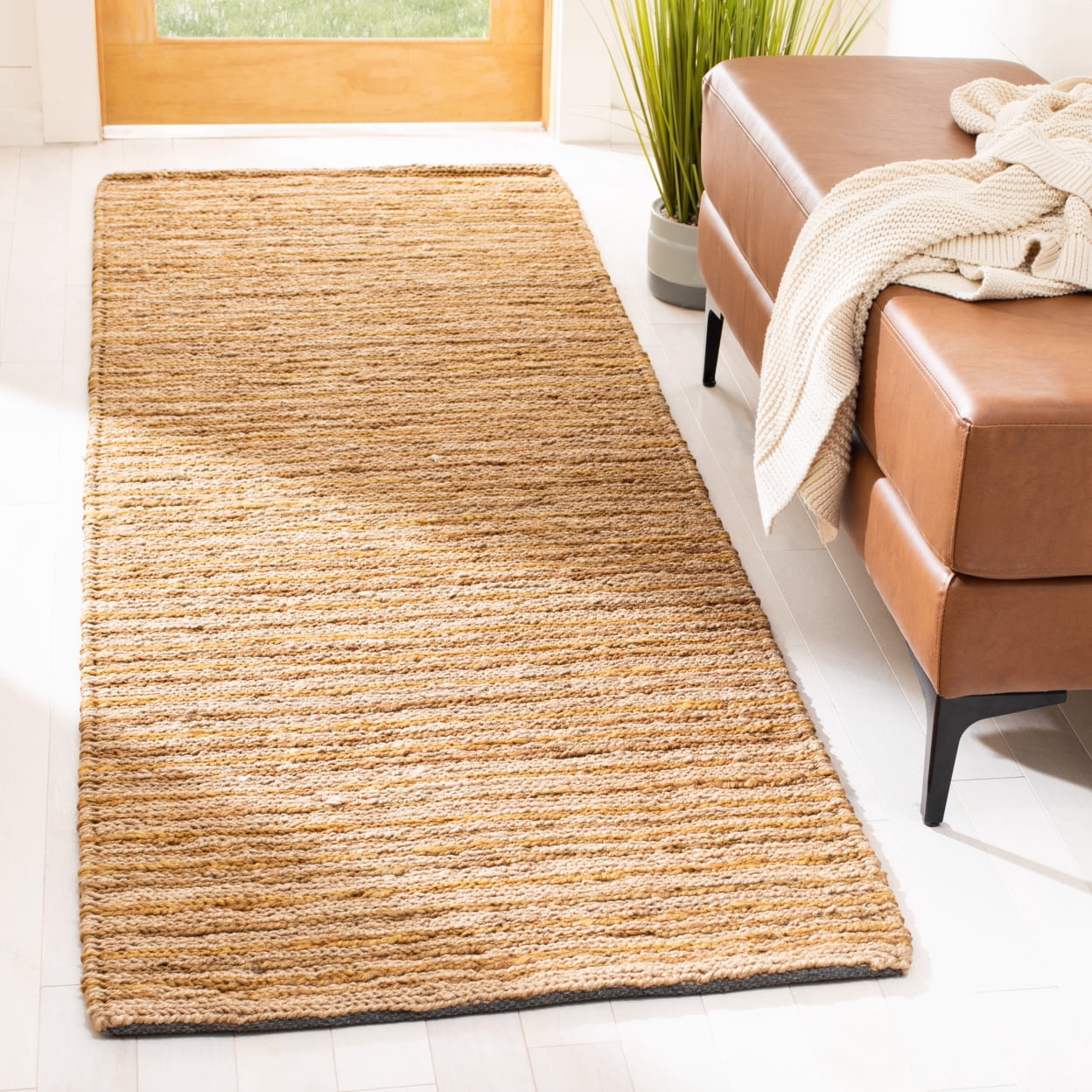 SAFAVIEH Organic Baldric Solid Braided Jute Area Rug, Natural, 6' x 9'
