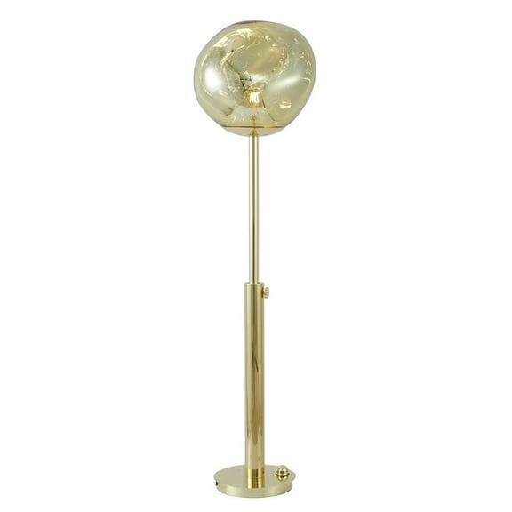 Bethel International Floor Lamp Gold Metal & Acrylic