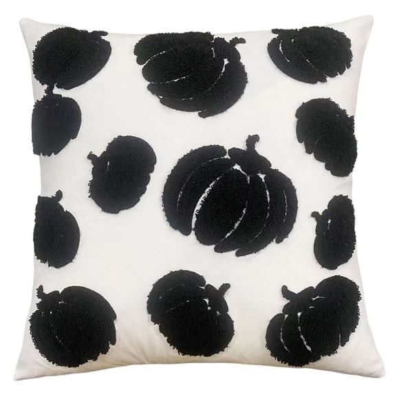 Fundas de cojines de Halloween Diseño bordado de calabaza | Fundas de cojín de terciopelo 18x18 pulgadas | Decoración festiva para el hogar de Acción de Gracias con sofá cama, cremallera oculta