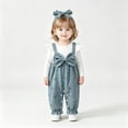 thumbnail image 4 of Vedolay Newborn Baby Girl Clothes 3 6 9 12 18 Months Long Sleeve Bubble Romper Floral Bow One Piece Jumpsuit with Headband Cute Outfits Set, 4 of 7