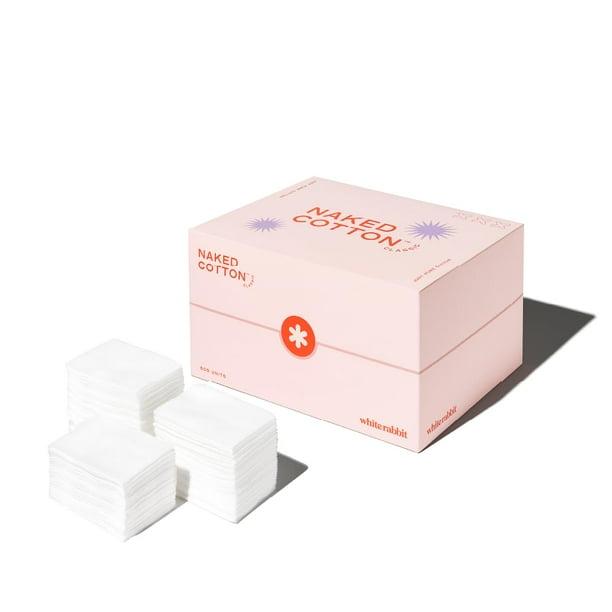Almohadillas faciales de algodón White Rabbit Naked Cotton Classic, 500 unidades
