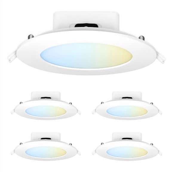 Feit Electric 6" LED Canless Recessed Downights with Integrated Jbox, 75W Equivalent, Dimmable, 5CCT Selectable White, 90 CRI, 800 Lumens, LEDR56JBX/6WYCA/4, 4 Pack