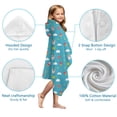 thumbnail image 7 of Blue Cartoon Unicorn Ice Cream Donut Star Cloud Hooded Bath Towel，50"x30" for Ages 3 To 12 Kids, Quick Dry Lightweight Soft Microfiber Hood Beach Towel Cover Up for Kids, 7 of 7