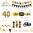 thumbnail image 5 of 40th Birthday Party Decoration Set for Women, 38-Piece Gold Banner, Balloons, Honeycomb Ornaments, Hanging Spirals, and Ribbons, 5 of 9