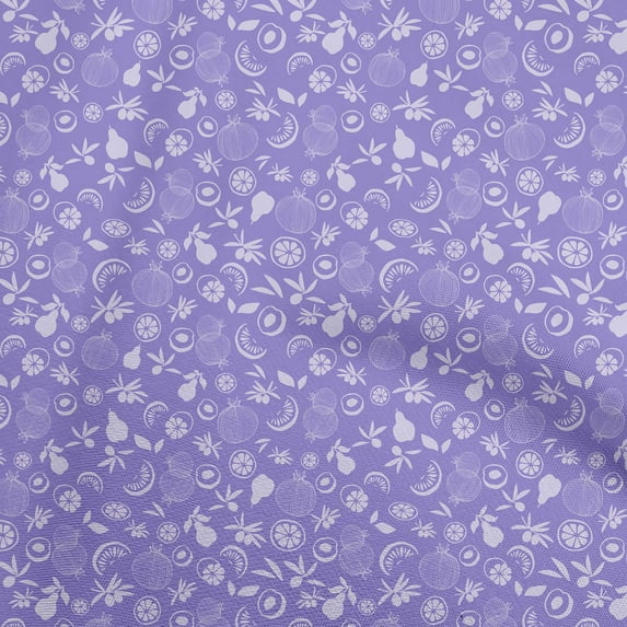 oneOone Velvet Medium Purple Fabric Fruit Melon With Pomegrante Dress Material Fabric Print Fabric By The Yard 58 Inch Wide