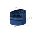 thumbnail image 7 of Swivel Barrel Chair Sofa Chair with Soft Velvet Fabric and Metal Legs, Modern Leisure Chair with Curved Back and Padded Seat, Ergonomic Design Suitable for Bedroom Office and Living Room, Navy, 7 of 7